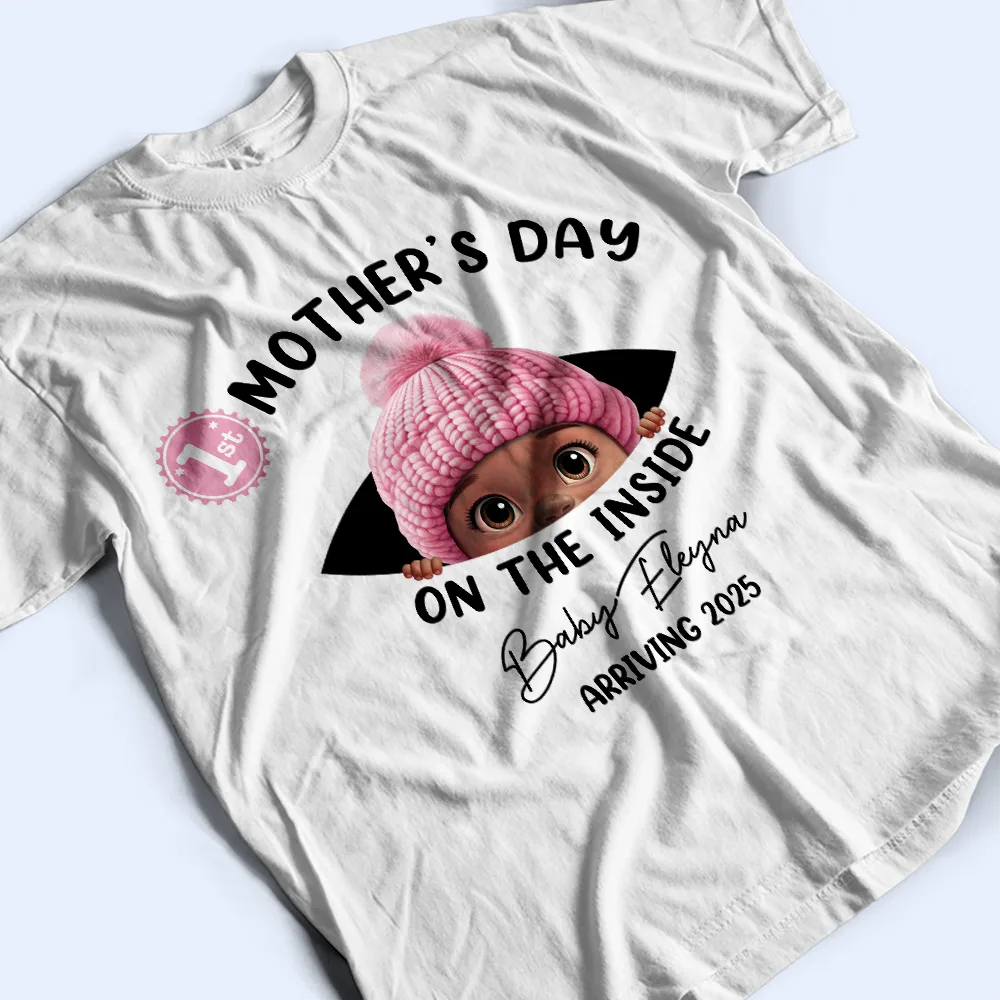 Baby First Year On The Inside With Mom - Personalized T Shirt - Image 3