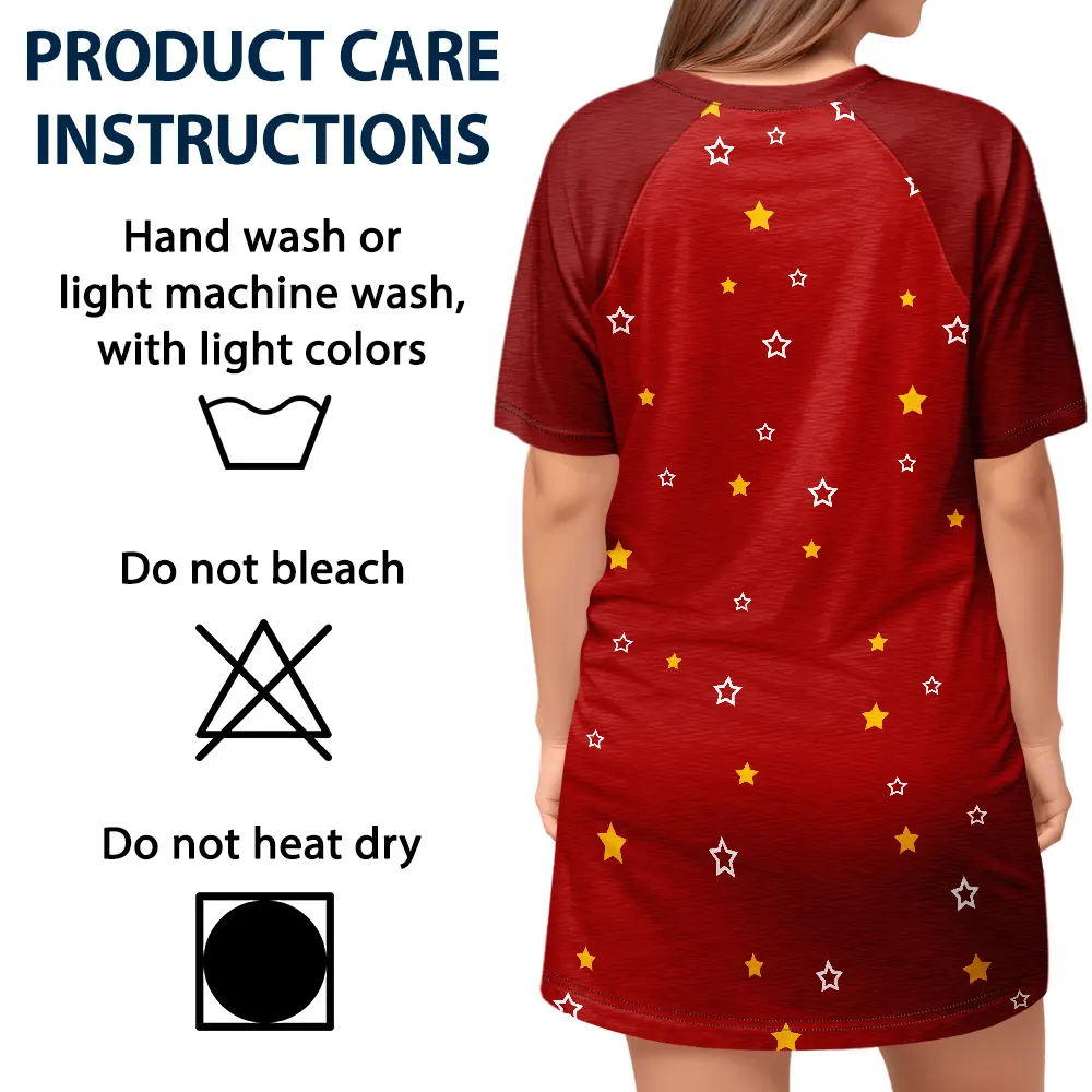 Baby First Year On The Inside With Mom - Personalized Women's Sleep Tee - Image 5