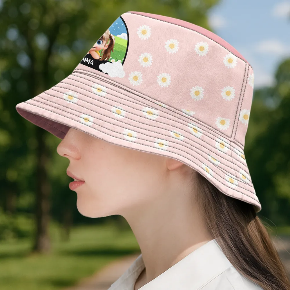 Baby Kid With Rainbow - Personalized Bucket Hat - Image 3