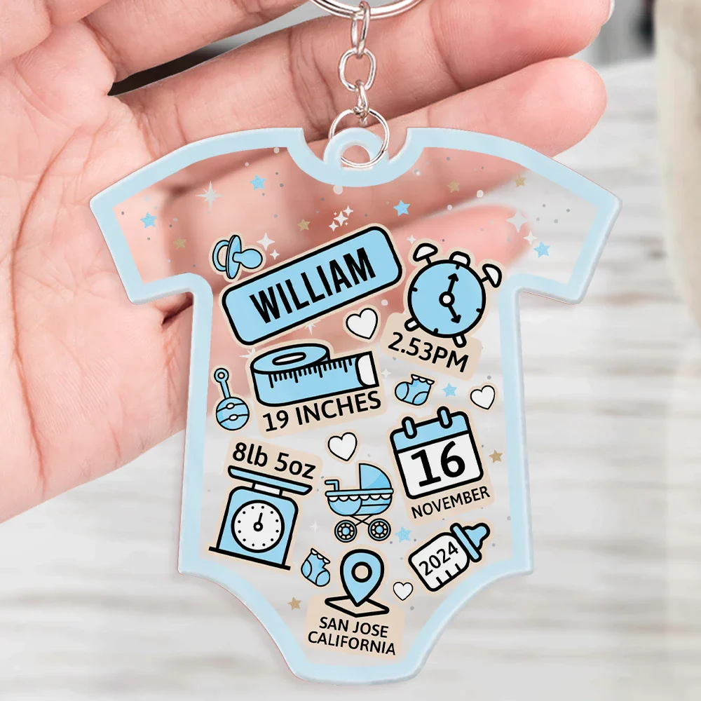 Baby Lovely Information Icon - Personalized Acrylic Keychain - Image 4