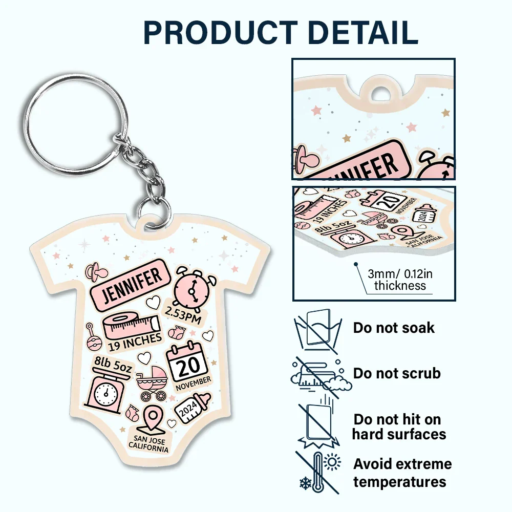 Baby Lovely Information Icon - Personalized Acrylic Keychain - Image 5