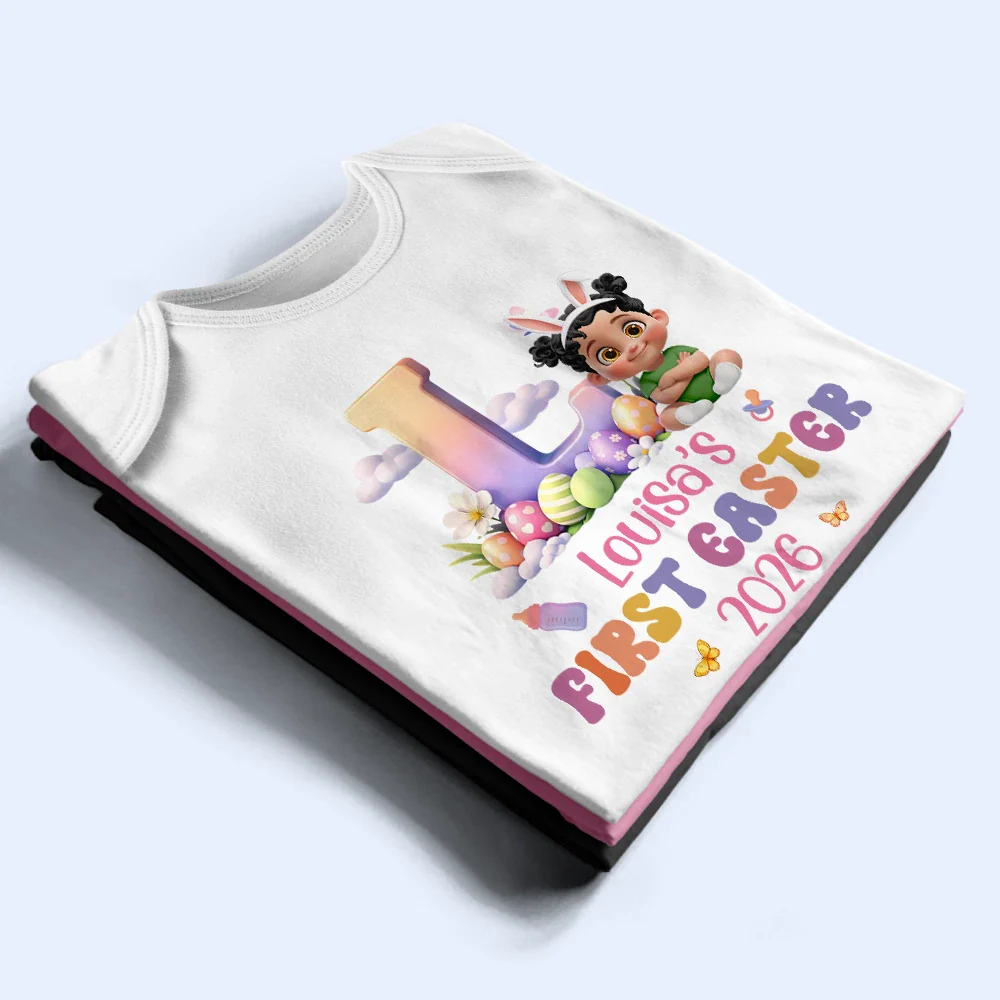 Baby Sitting With Easter Alphabet Letters - Personalized Baby Onesie - Image 3