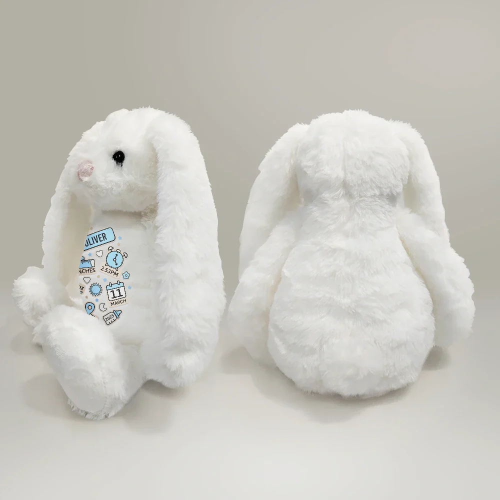 Baby's Announcement Newborn - Personalized Soft Toy Bunny - Image 4