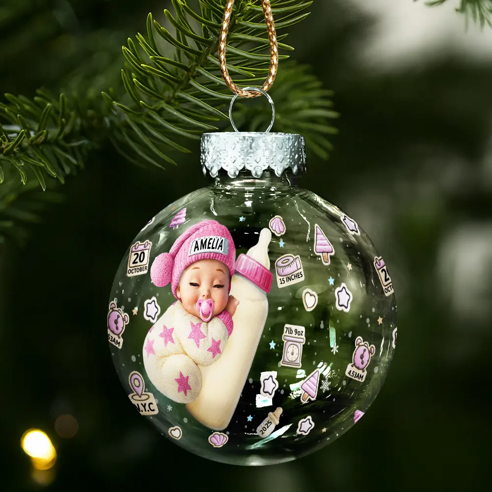 Baby's First Christmas - Personalized Ball Ornament - Image 2
