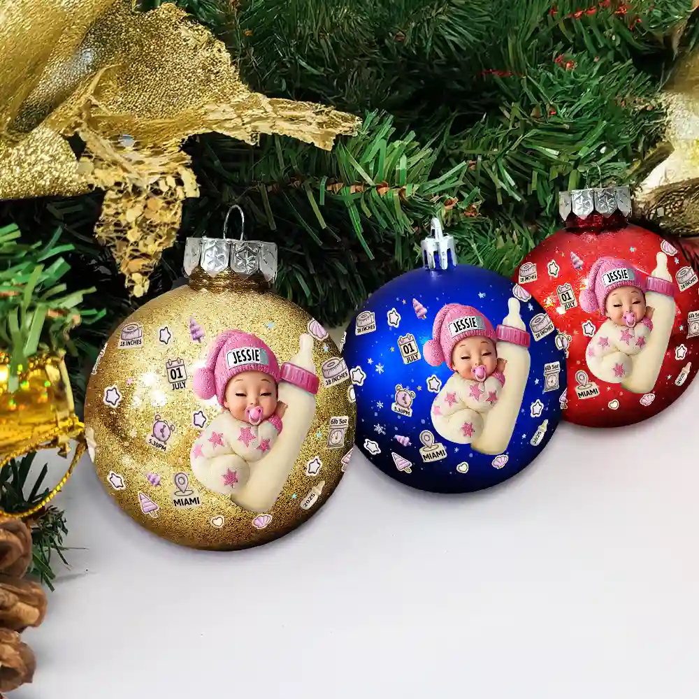 Baby's First Christmas - Personalized Ball Ornament - Image 4
