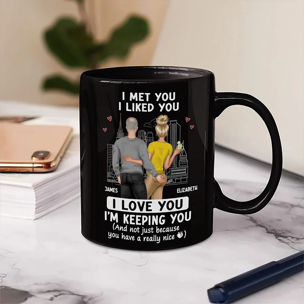 Back Couple I Love You I'm Keeping You Really Nice Peach - Personalized Mug - Image 5