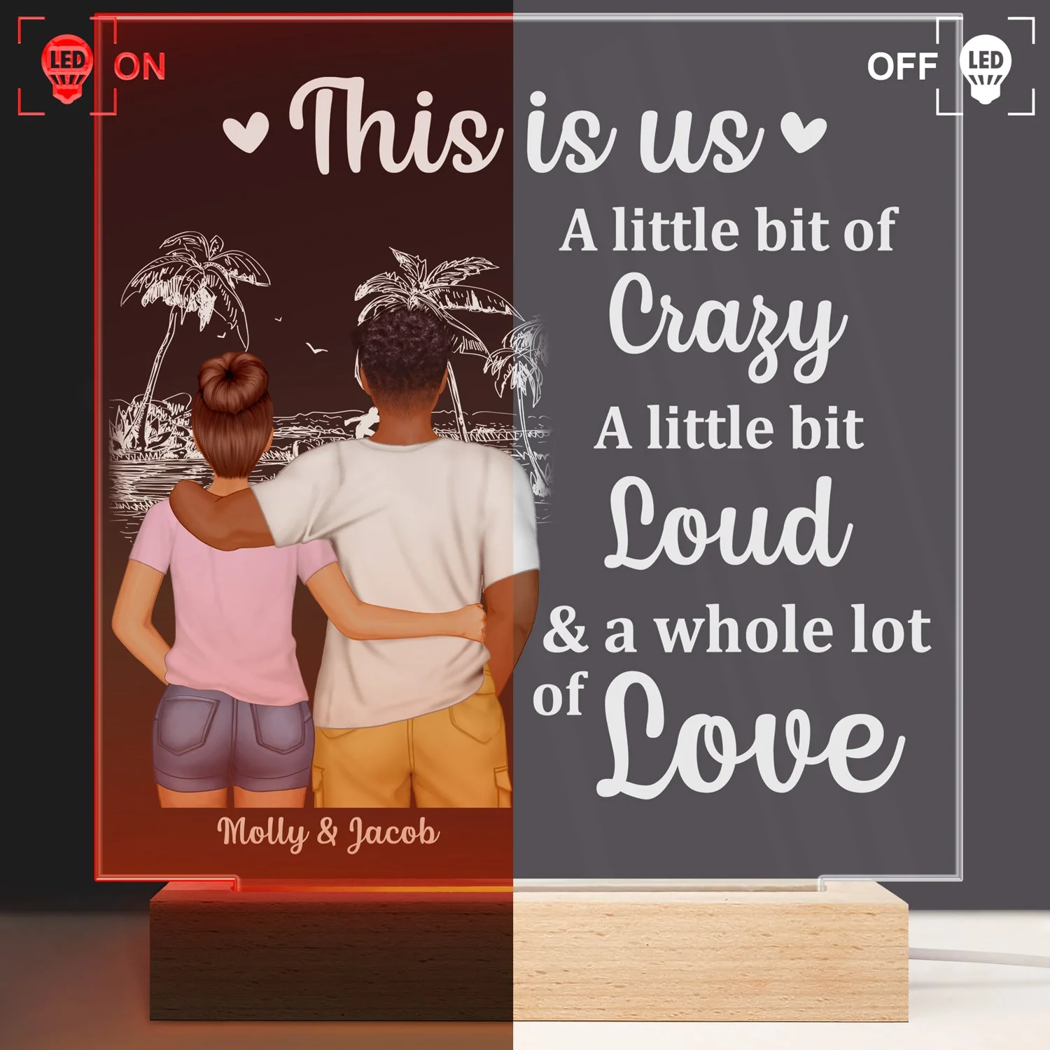 Back Couple The Day I Met You I Have Found The One - Birthday, Loving, Anniversary Gift For Spouse, Husband, Wife, Couple - Personalized 3D Led Light Wooden Base - Image 2