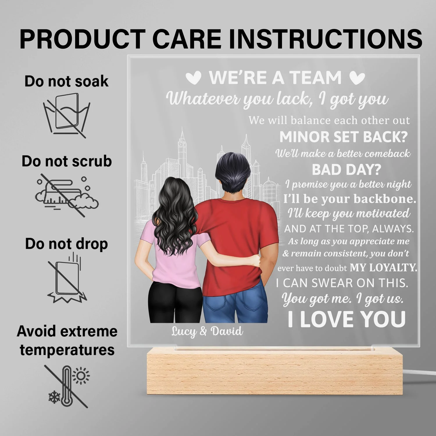 Back Couple The Day I Met You I Have Found The One - Birthday, Loving, Anniversary Gift For Spouse, Husband, Wife, Couple - Personalized 3D Led Light Wooden Base - Image 6