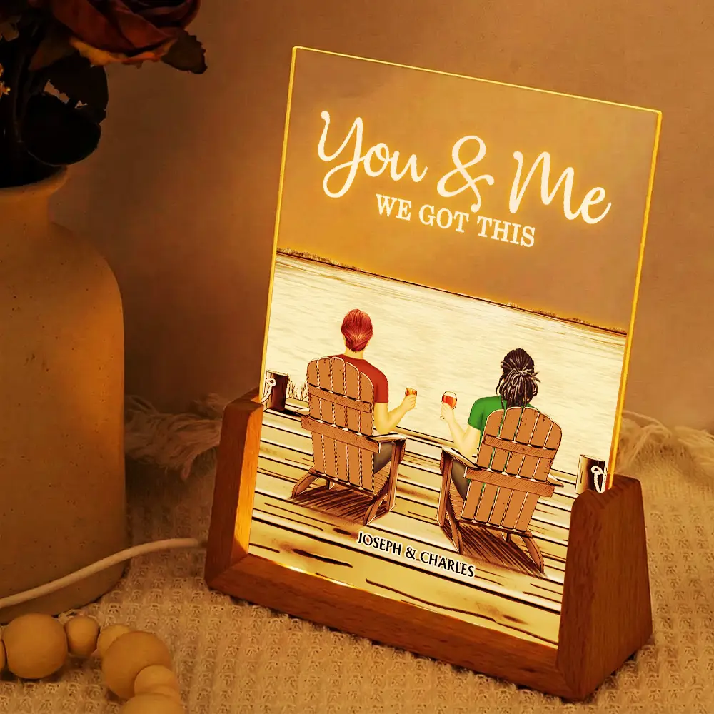 Back Couple Together You And Me We Got This - Personalized Night Light - Image 2