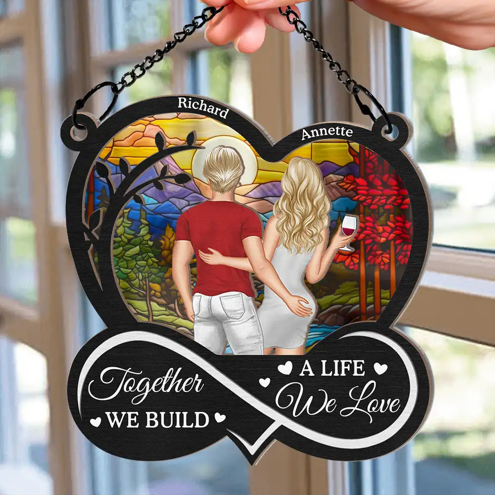 Back Couple You & Me We Got This Till Our Last Breath - Personalized Window Hanging Suncatcher Ornament - Image 2
