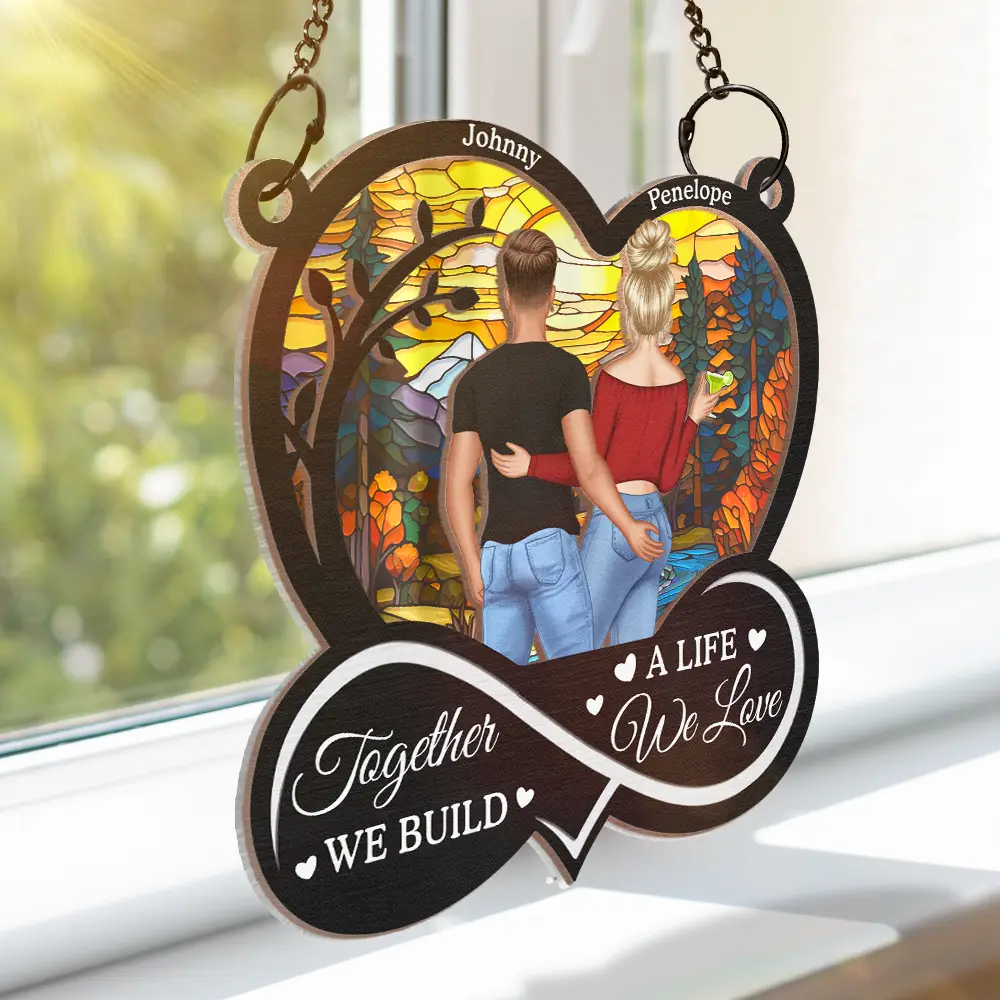 Back Couple You & Me We Got This Till Our Last Breath - Personalized Window Hanging Suncatcher Ornament - Image 3