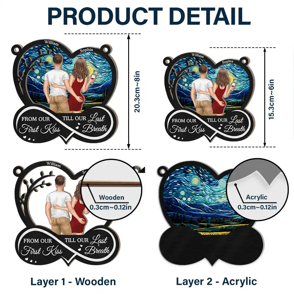 Back Couple You & Me We Got This Till Our Last Breath - Personalized Window Hanging Suncatcher Ornament - Image 5