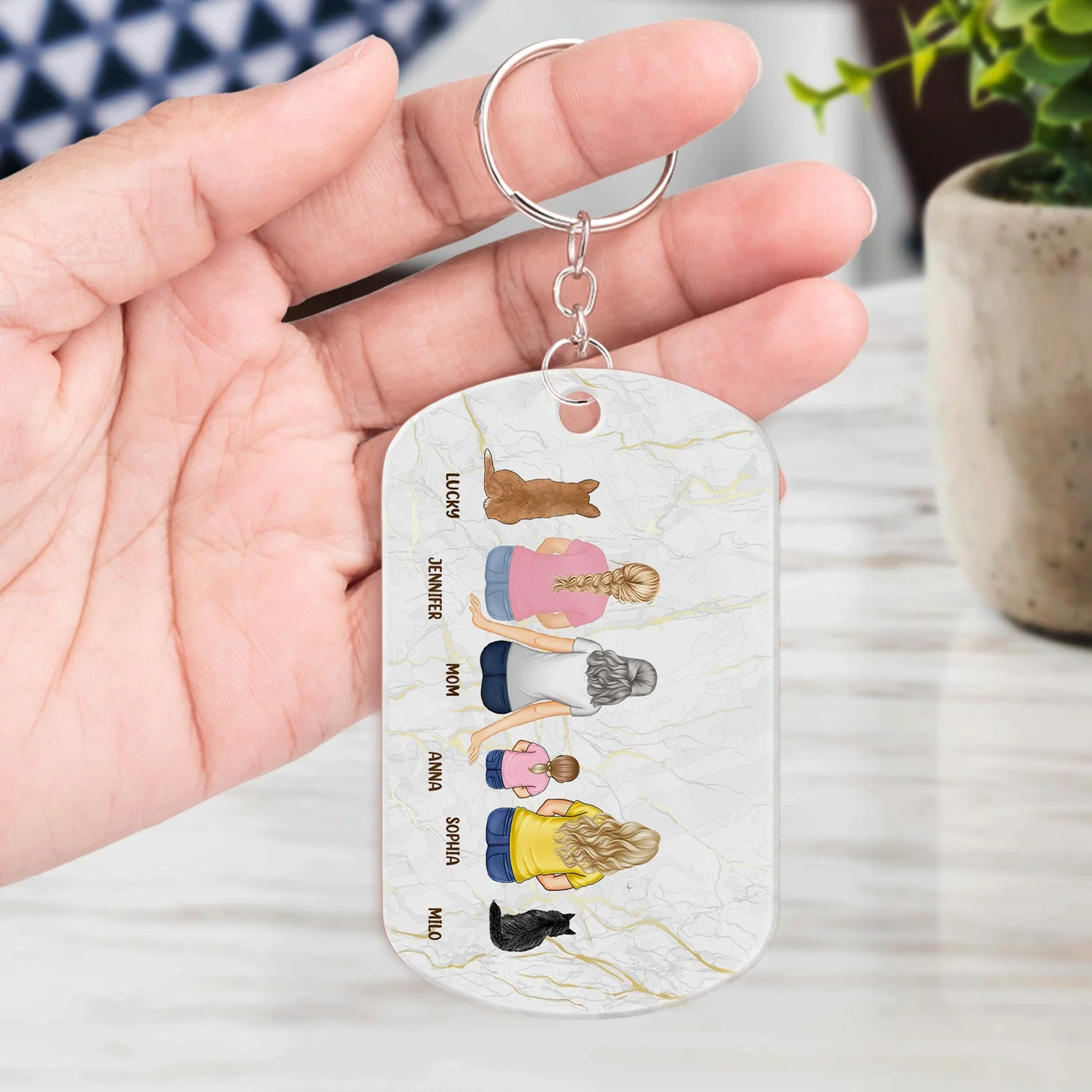 Backside Mom We Love You - Gift For Mother - Personalized Acrylic Keychain - Image 4