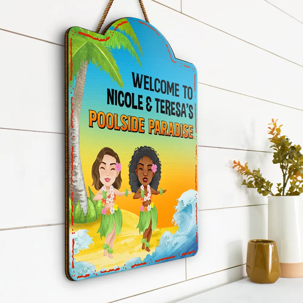 Backyard Oasis - Personalized Custom Shaped Wood Sign - Image 2
