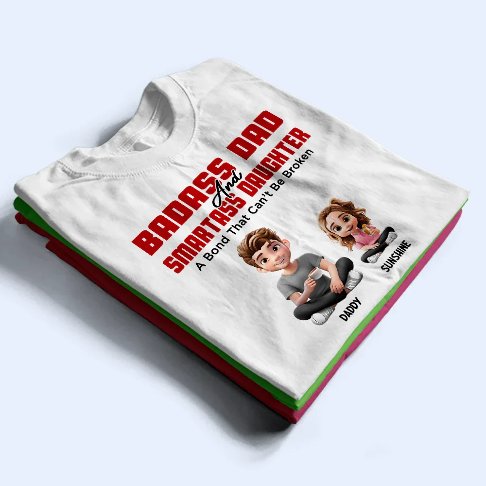 Badass Dad & Smartass Daughter - Personalized T Shirt - Image 2