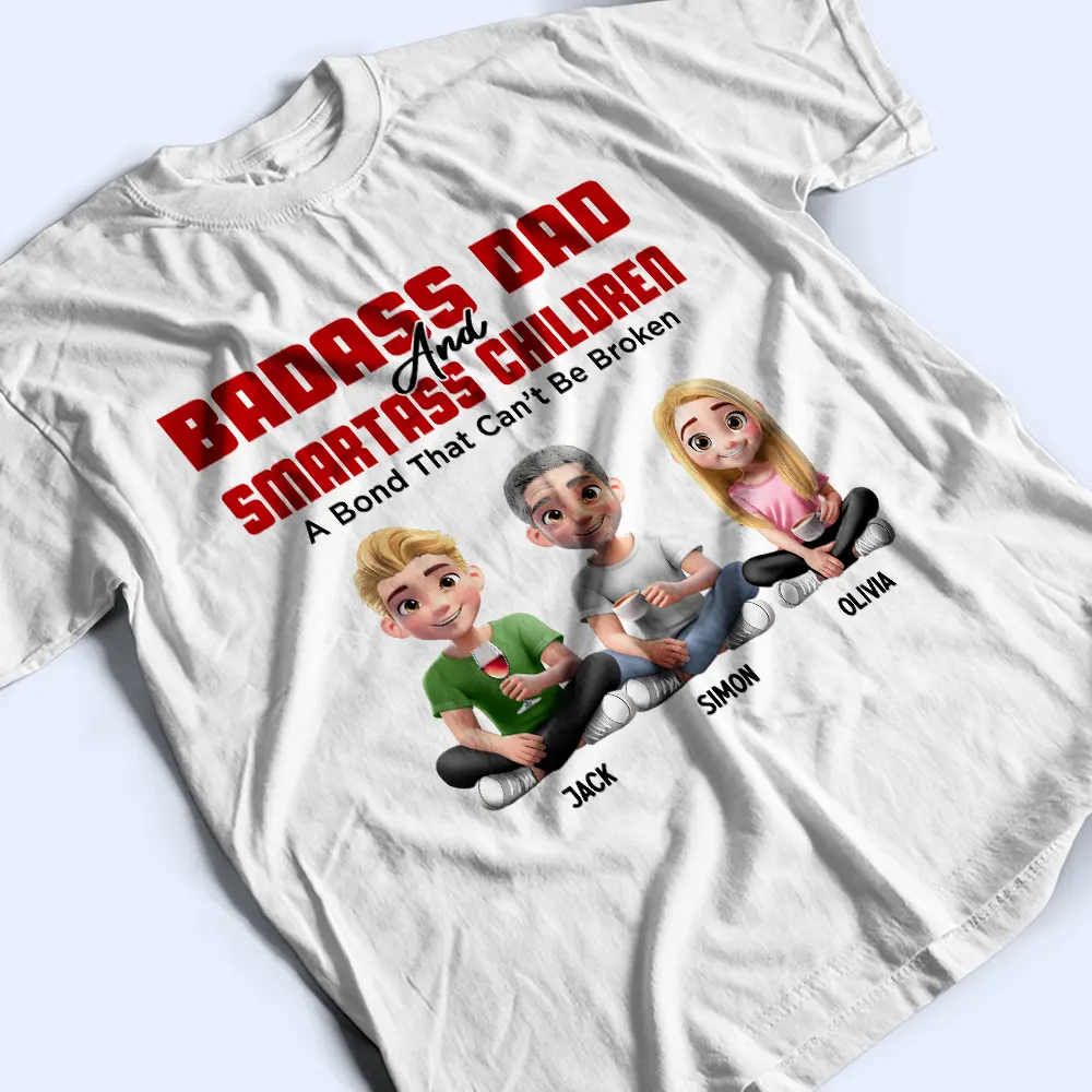 Badass Dad & Smartass Daughter - Personalized T Shirt - Image 3