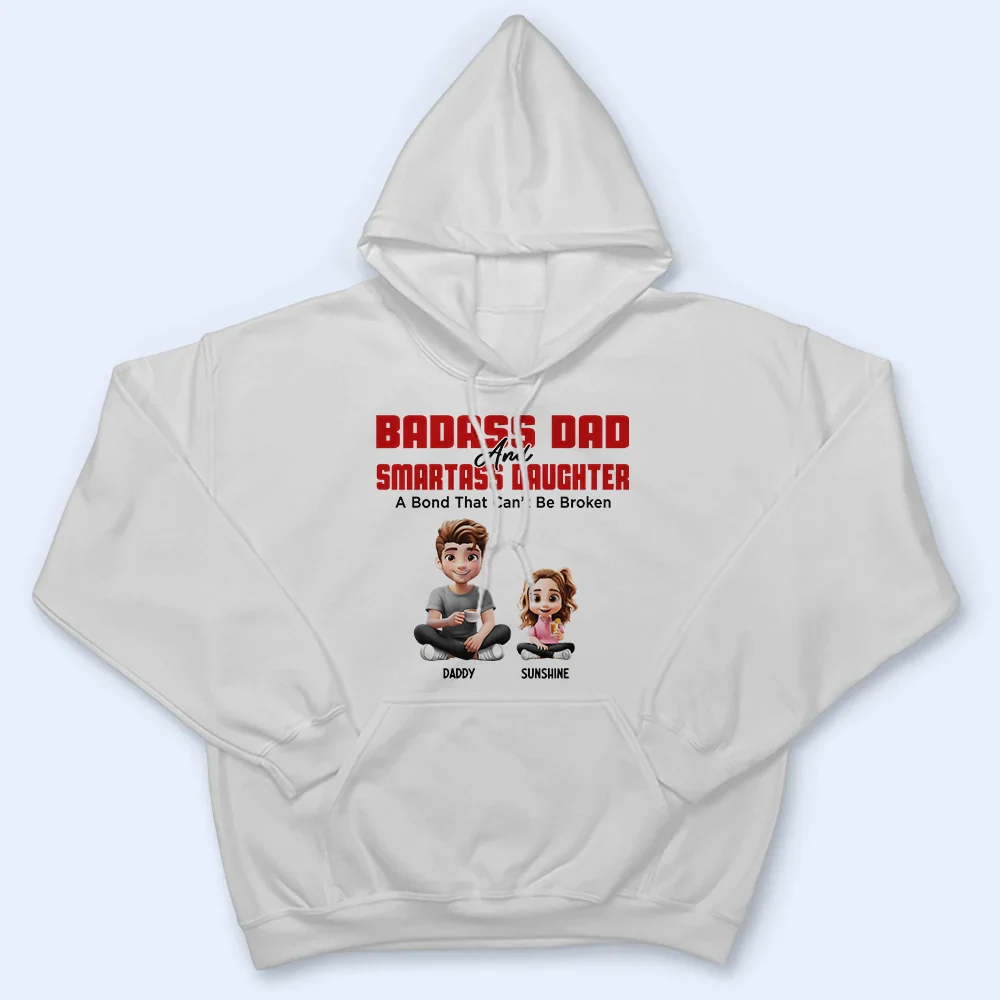 Badass Dad & Smartass Daughter - Personalized T Shirt - Image 4