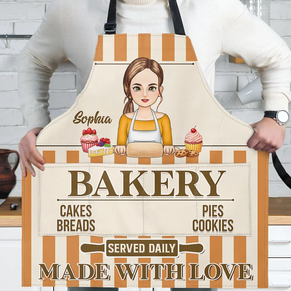 Baking Woman Made With Love - Personalized Apron - Image 2