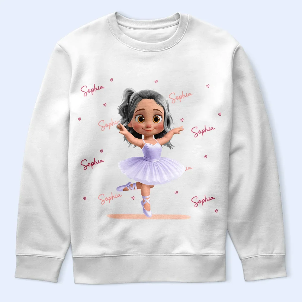 Ballerina Cute Girl 3D Effect - Personalized T Shirt - Image 5