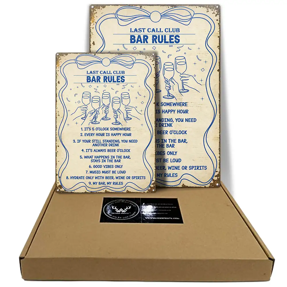 Bar Rules Funny - Personalized Classic Metal Signs - Image 5
