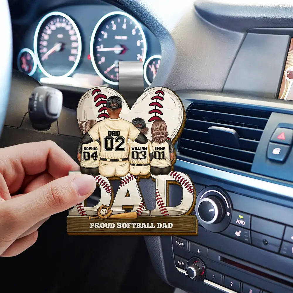 Baseball Dad Behind Every Baseball Player - Personalized Custom Shaped Car Visor Clip - Image 3
