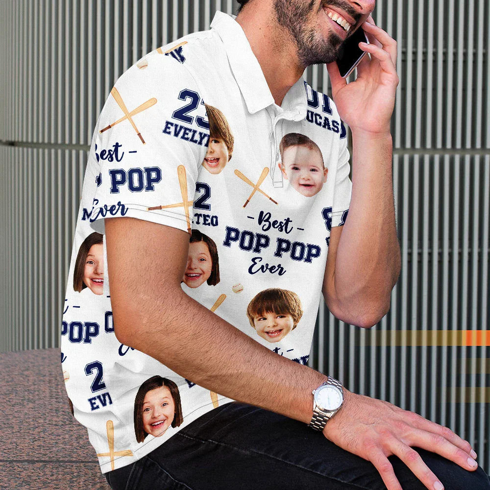 Baseball Dad Best Dad Ever - Personalized Polo Shirt - Image 5