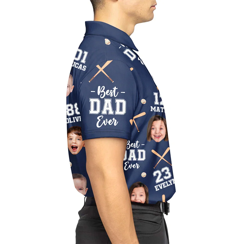 Baseball Dad Best Dad Ever - Personalized Polo Shirt - Image 7