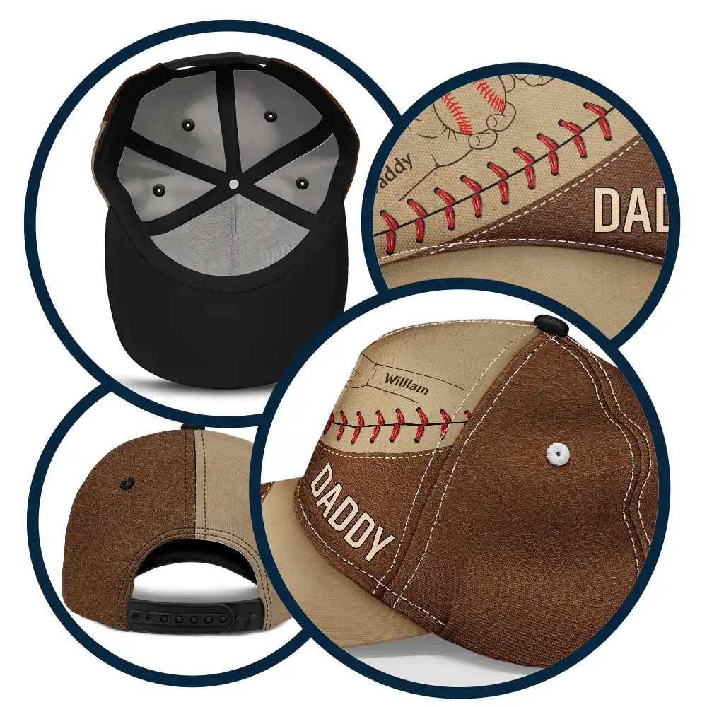 Baseball Dad & Children - Personalized Classic Cap - Image 5