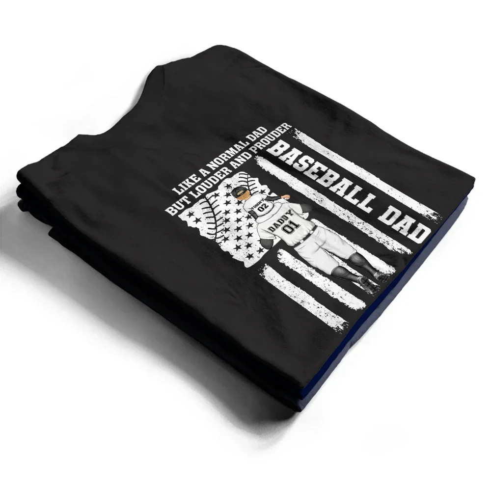 Baseball Dad Louder & Prouder - Personalized T Shirt - Image 2