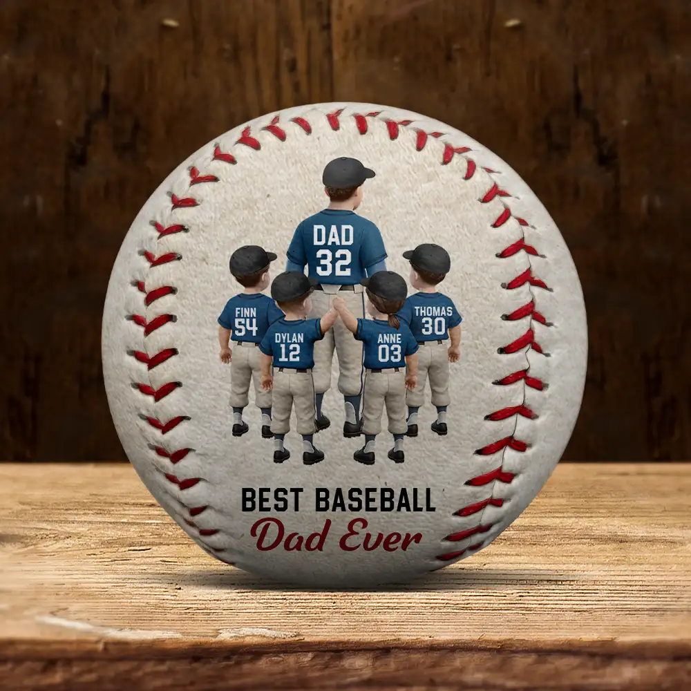 Baseball I Caught The Best Dad - Personalized Baseball, Softball - Image 5