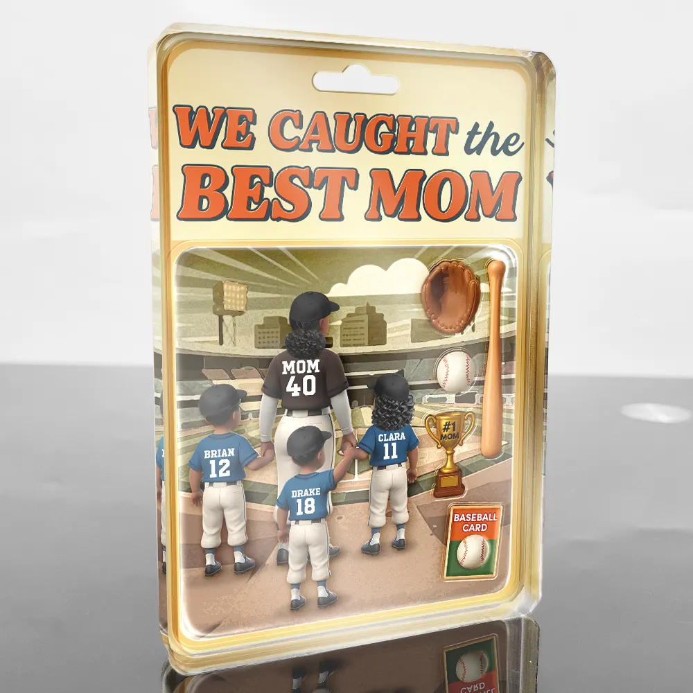 Baseball I Caught The Best Mom - Personalized Custom Shaped Acrylic Plaque - Image 3