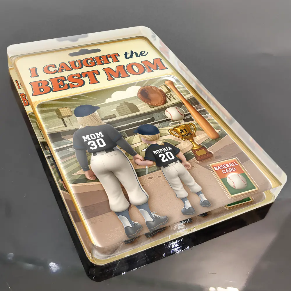 Baseball I Caught The Best Mom - Personalized Custom Shaped Acrylic Plaque - Image 5
