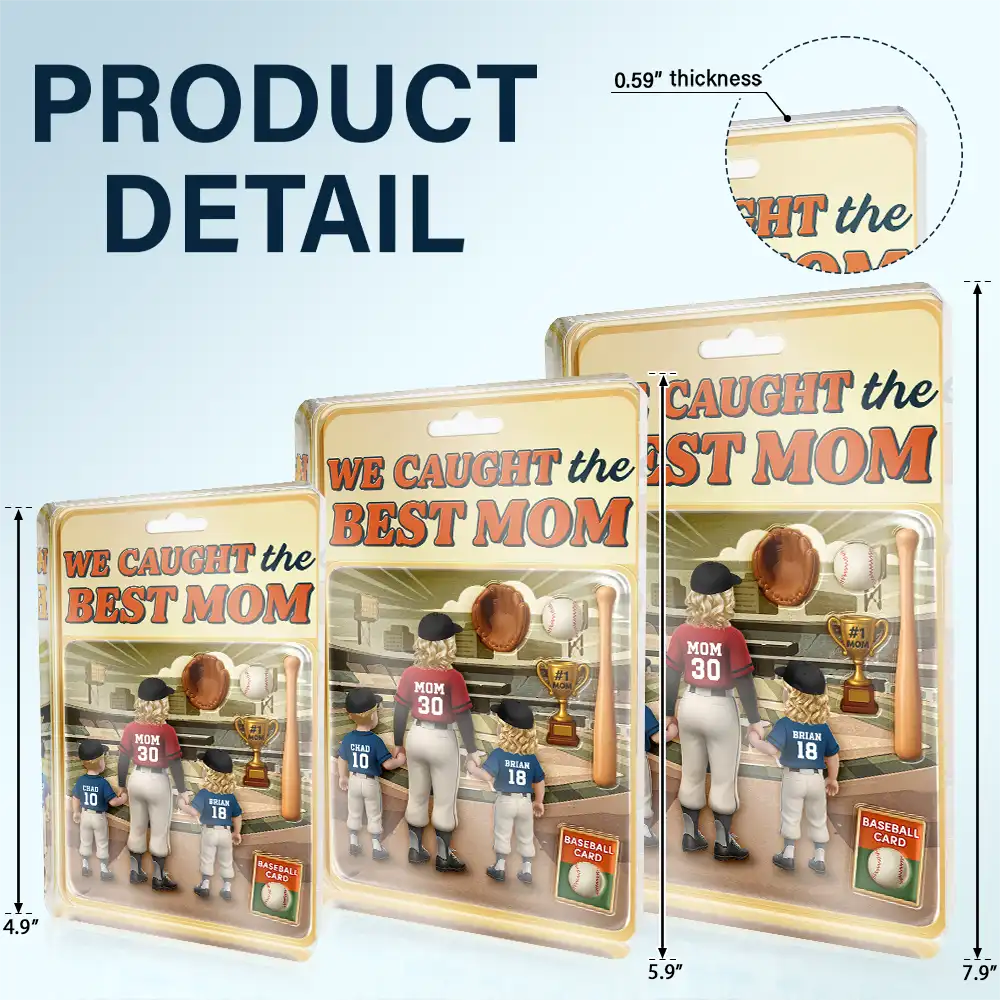 Baseball I Caught The Best Mom - Personalized Custom Shaped Acrylic Plaque - Image 6