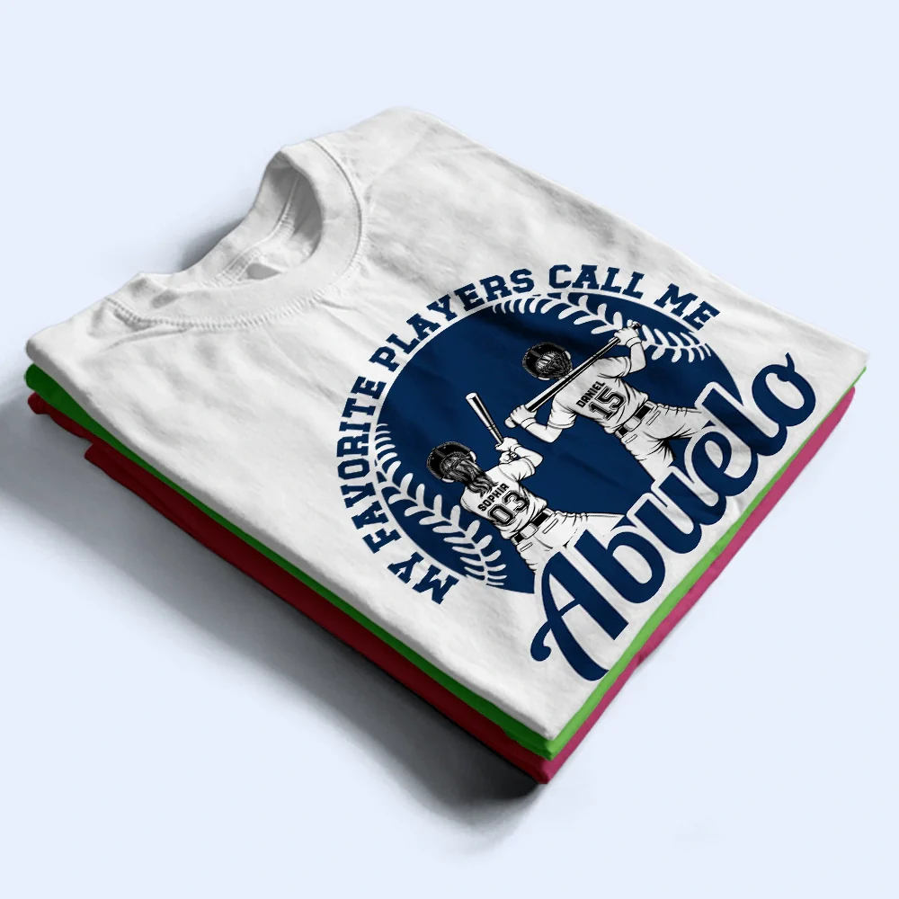 Baseball Kid My Favorite Players Call Me Grandpa - Personalized T Shirt - Image 2