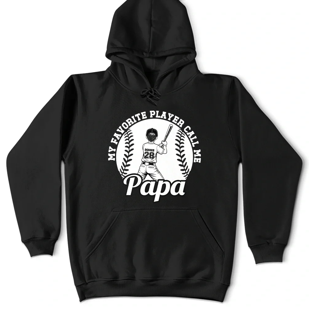 Baseball Kid My Favorite Players Call Me Grandpa - Personalized T Shirt - Image 5