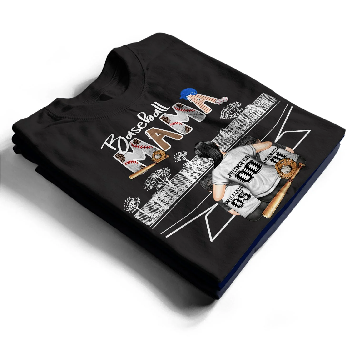 Baseball Mama Vintage - Loving Gift For Sport Mom, Mother - Personalized T Shirt - Image 2