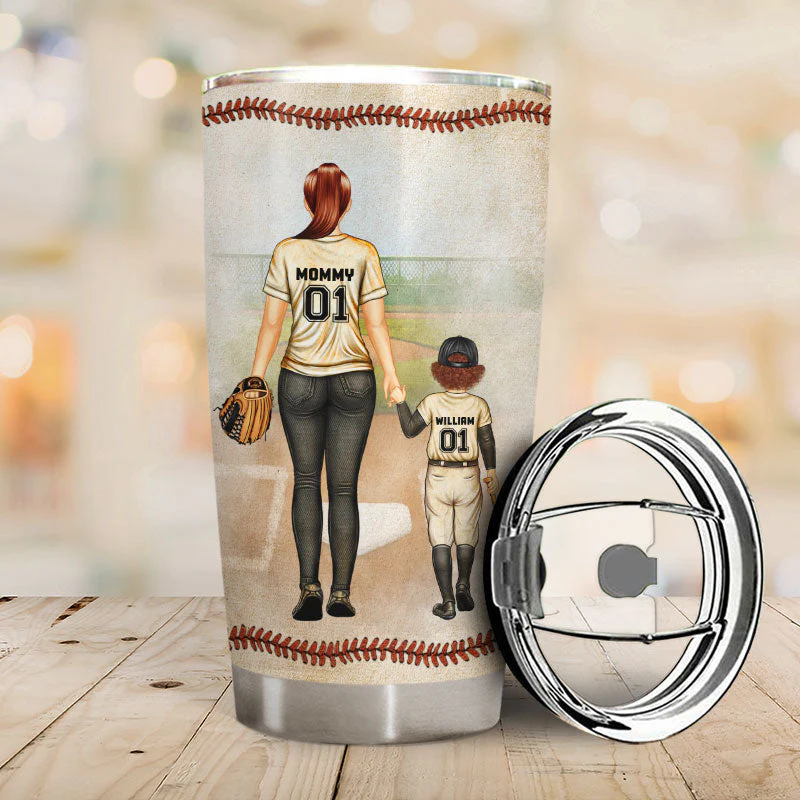 Baseball Mom Behind Every Baseball Player - Gift For Mother - Personalized Custom Tumbler - Image 2