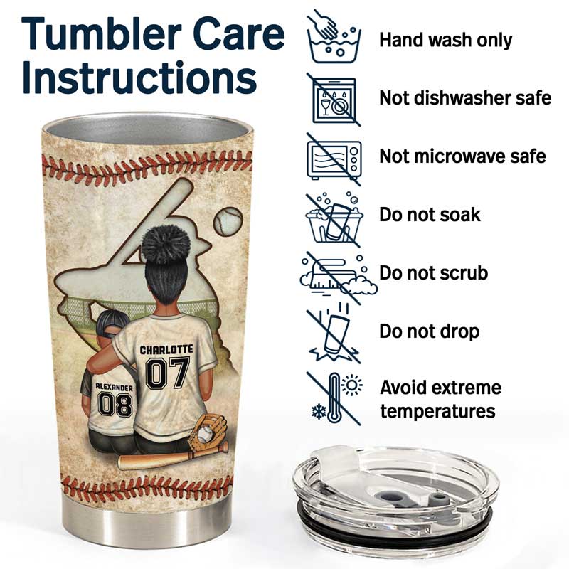 Baseball Mom Behind Every Baseball Player - Mother Gift - Personalized Custom Tumbler - Image 5