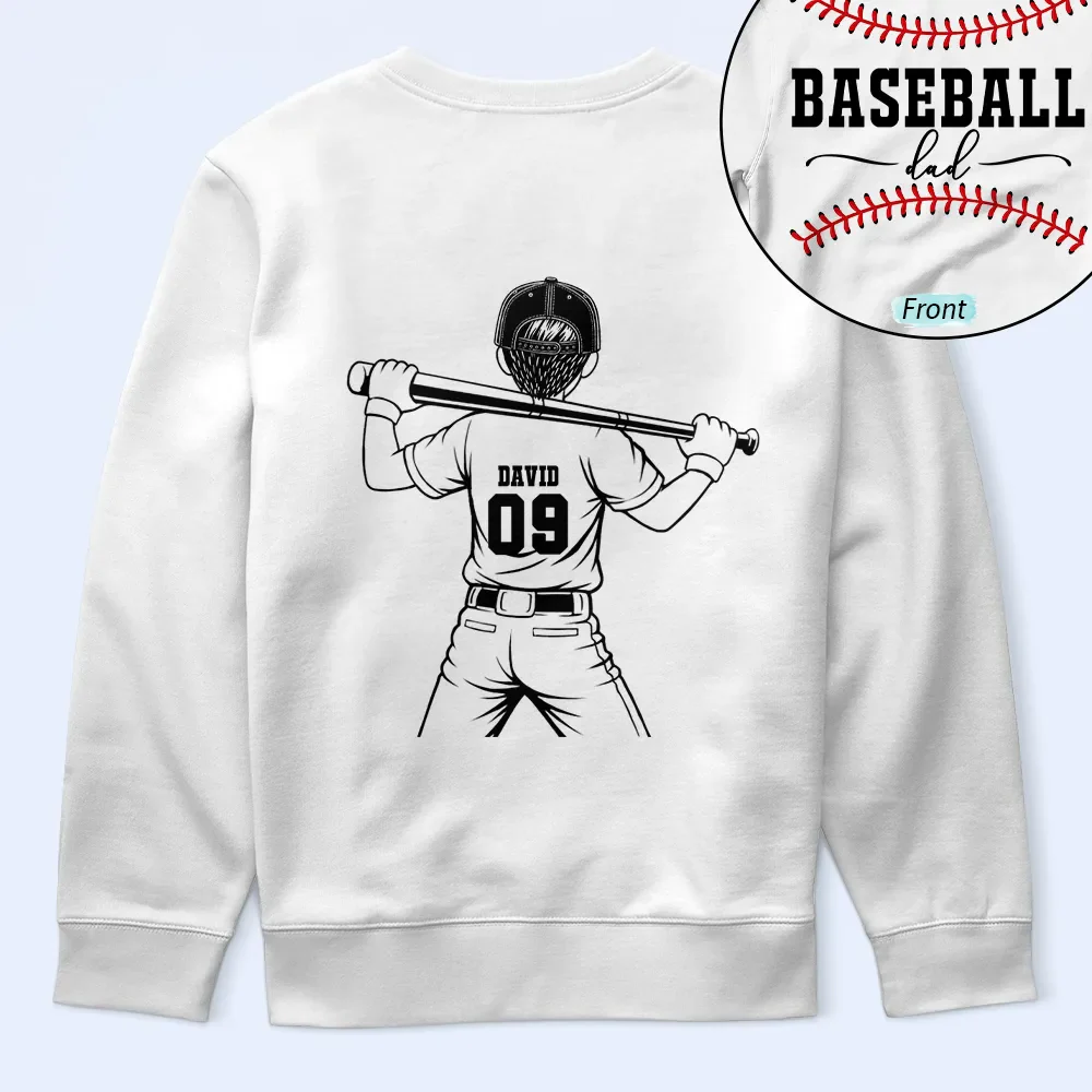Baseball Mom Dad Kid Backside - Personalized T Shirt - Image 6