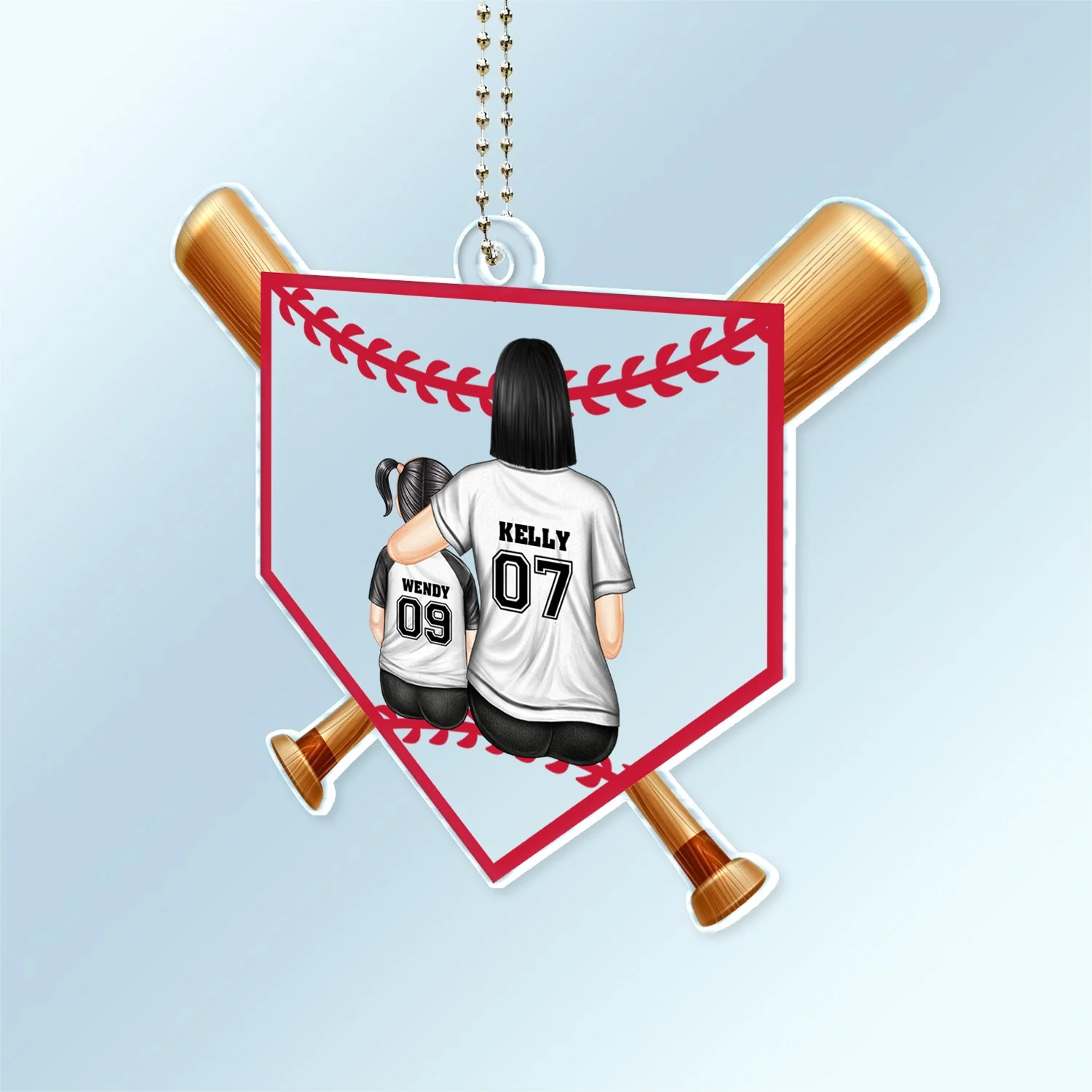 Baseball Mom - Gift For Sport Mom, Baseball, Softball Mom - Personalized Acrylic Car Hanger - Image 2