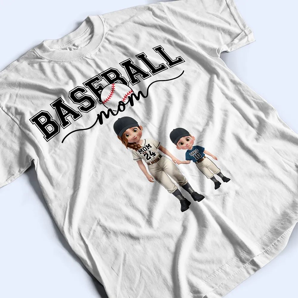 Baseball Mom Kids - Personalized T Shirt - Image 3