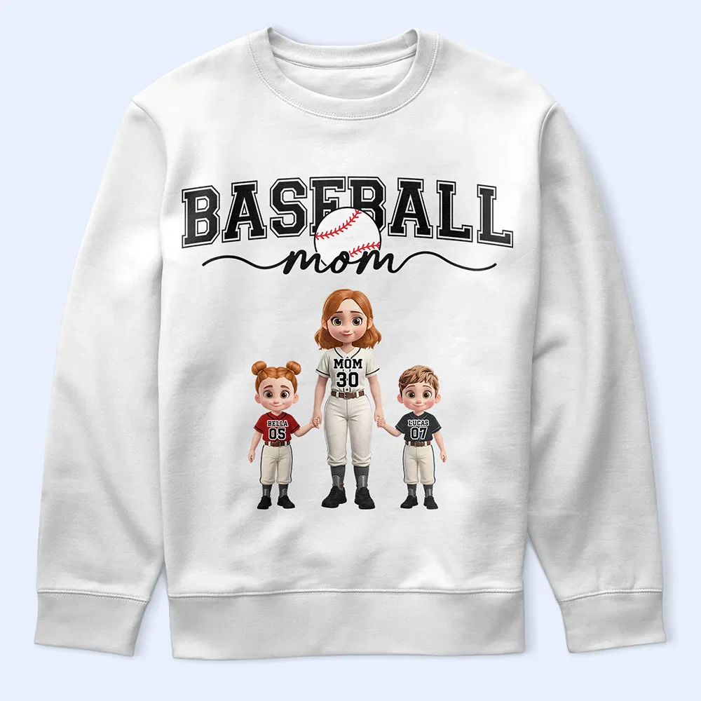 Baseball Mom Kids - Personalized T Shirt - Image 5