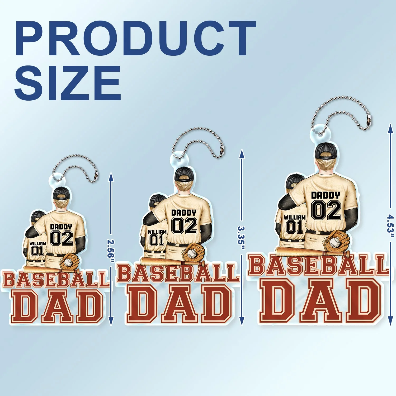 Baseball Softball Dad - Birthday, Loving Gift For Sport Fan, Dad, Father - Personalized Acrylic Car Hanger - Image 4
