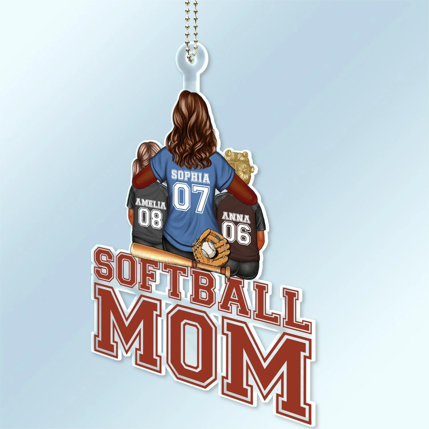 Baseball Softball Mom - Birthday, Loving Gift For Sport Fan, Mom, Mother - Personalized Acrylic Car Hanger - Image 2