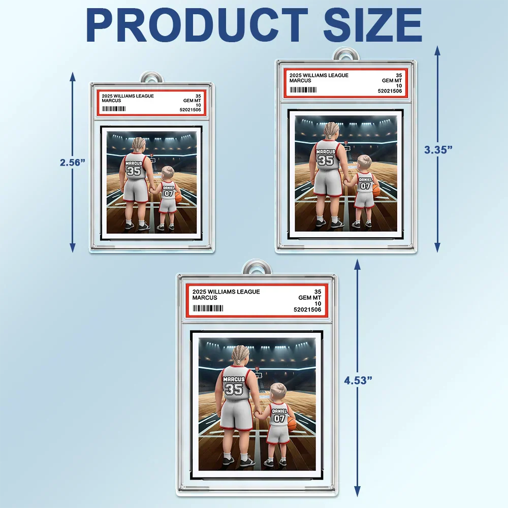 Basketball Dear Dad Thank You For Teaching Me Sport Card Slab - Personalized Acrylic Car Hanger - Image 4