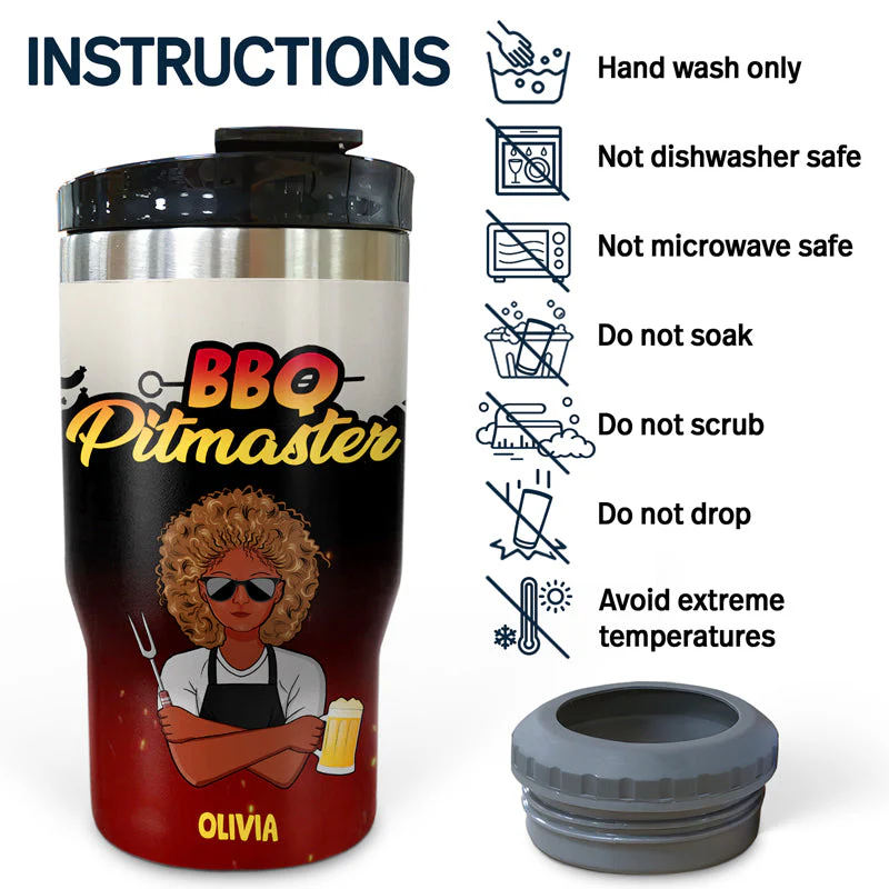 BBQ Go Get Me A Beer - Personalized Custom Triple 3 In 1 Can Cooler - Image 5