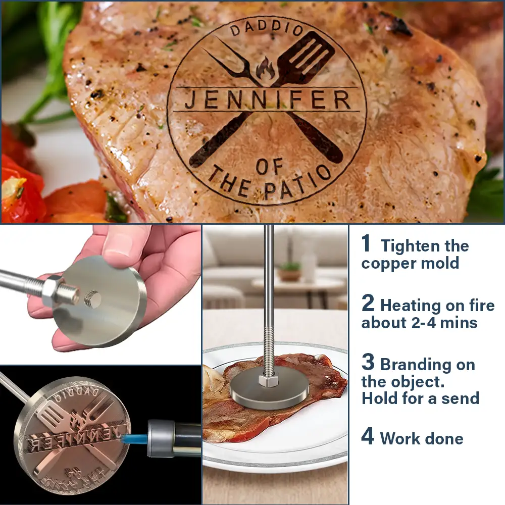 BBQ King Grill Master - Personalized Grilling Branding Stamp - Image 4