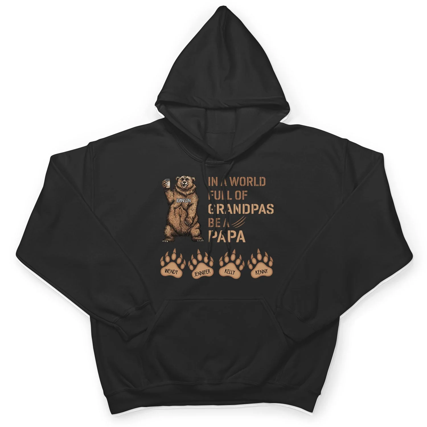 Be A Papa Bear - Gift For Dad, Father, Grandpa, Grandfather - Personalized T Shirt - Image 4