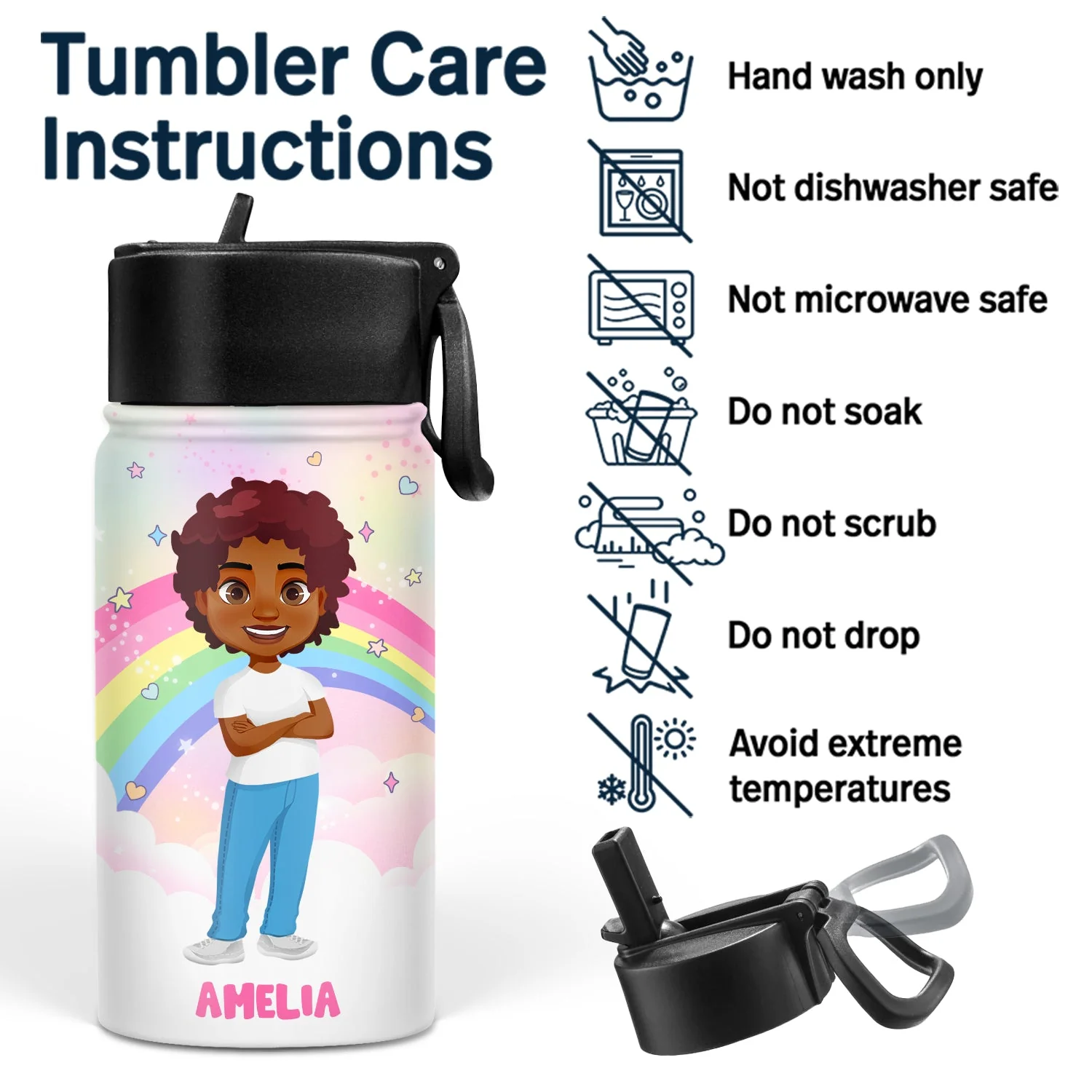 Be A Unicorn In A Field Of Horses - Gift For Kids, Back To School Gift - Personalized Kids Water Bottle - Image 5