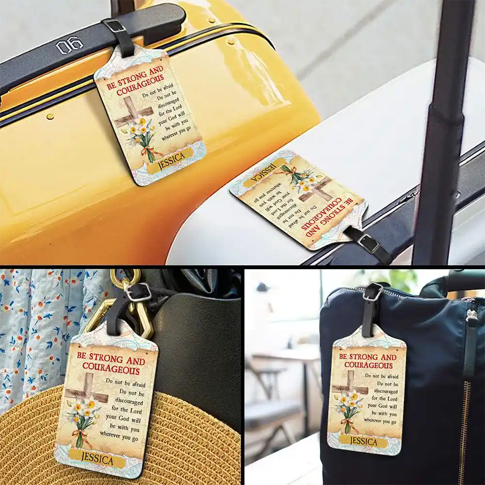 Be Strong And Courageous - Personalized Luggage Tag - Image 3